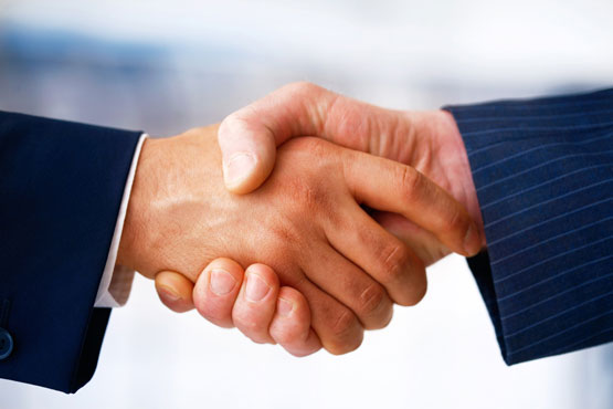 Trusting business handshake